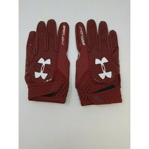 New Under Armour Men's Dark Red/Wine Spotlight WR Football Gloves - Size Large